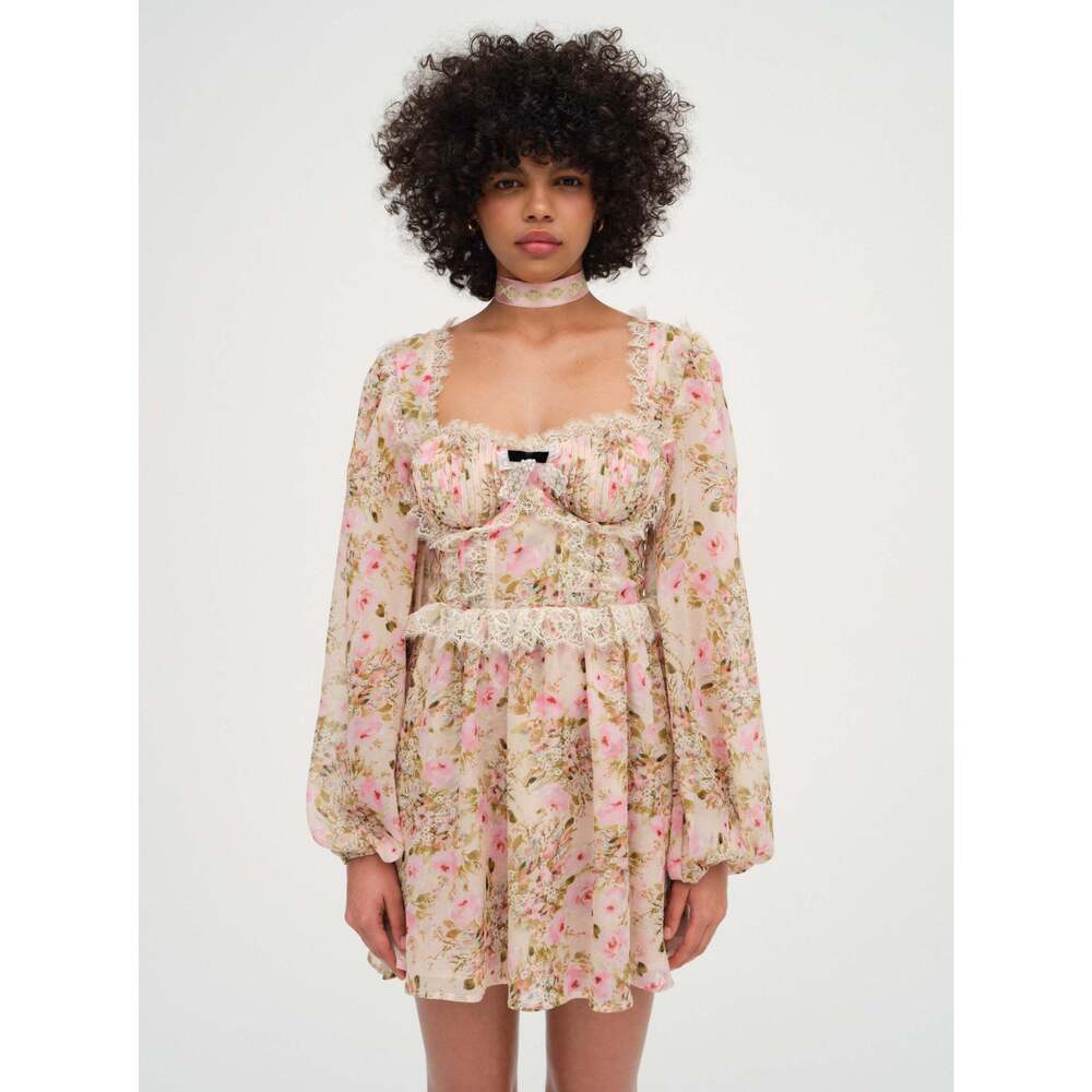 For Love & Lemons Emmaline Mini Dress Size MM / Yellow